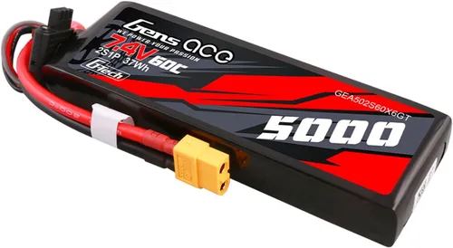 Vista 2 de Gens ace Paquete de baterías G-Tech Lipo de tamaño corto 5000mAh 2S1P 7.4V 60C con enchufe XT60 (2 piezas)