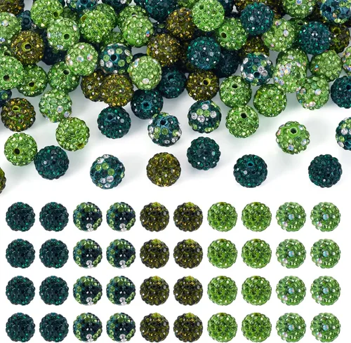 Vista 34 de Beadthoven - 100 cuentas de diamantes de imitación de arcilla de 0.394 pulgadas para la fabricación de joyas, cuentas de bola de disco de cristal