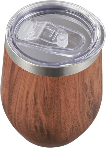 Vista 4 de Visol Taza de viaje personalizada de madera de vino de acero inoxidable de doble pared aislada (monograma romano)