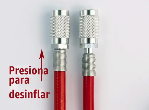Vista 8 de Prestaflator - Inflador de neumáticos para bicicleta, herramienta de compresor de aire Presta & Schrader, funciona con neumáticos sin cámara