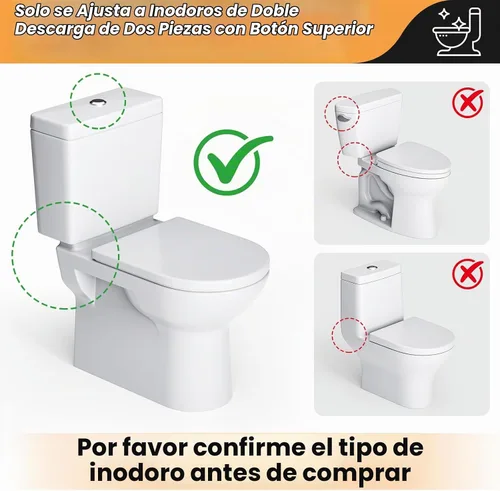 Vista 5 de Kit de repuesto de válvula de descarga doble de 2 pulgadas para inodoros de 2 piezas, kit de reparación universal de inodoro con botón pulsador
