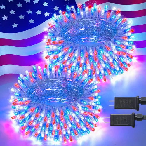 Vista 73 de JMEXSUSS - Tira de 100 luces led para interiores, 8 modos, enchufables, parpadeantes, 33 pies, luces navideñas para exteriores, a prueba de agua