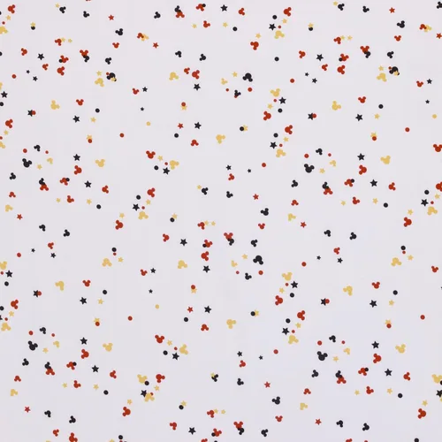Vista 5 de Todo para Niños Disney Mickey Mouse - Sábana Bajera Ajustable para Cuna de Confeti de Mickey, Colores Rojo, Amarillo, Negro y Blanco Disney Mickey