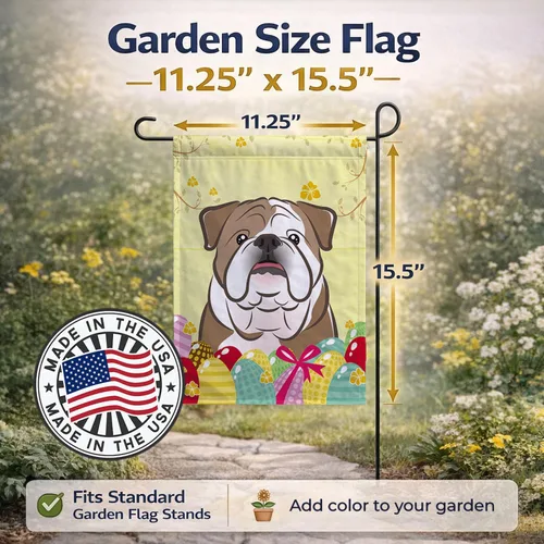 Vista 851 de Caroline's Treasures BB1923GF Bandera decorativa para jardín con diseño de Border Collie, para caza de huevos de Pascua, para jardín, jardín, patio