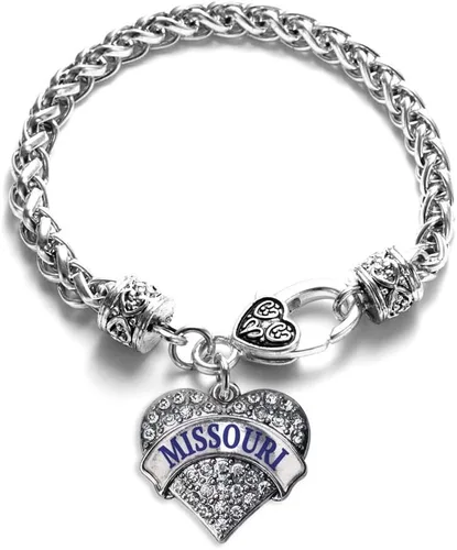 Vista 111 de Pulsera de plata con dije de corazón pavé con joyas de circonita cúbica
