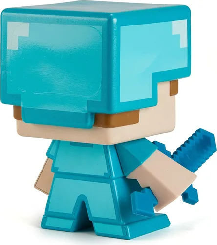 Vista 5 de Minecraft 2021 - Figura de edición especial - Steve de tamaño grande con armadura de diamante para festival en vivo de Minecraft, juguete de acción