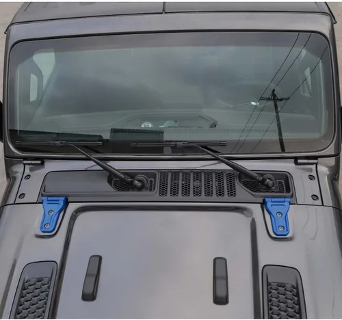 Vista 7 de RT-TCZ Kit de decoración exterior para bisagra de capó para Jeep Wrangler JL JLU y Gladiator JT 2018-2023, azul