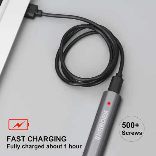 Vista 7 de SHARDEN Mini destornillador eléctrico, kit de destornillador eléctrico pequeño 29 en 1 con 24 puntas magnéticas, herramienta de reparación