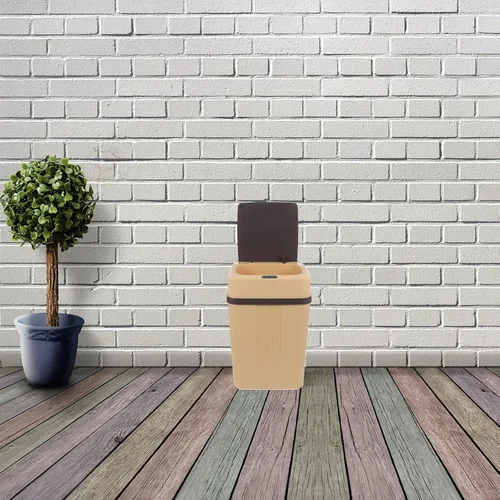 Vista 5 de Automatic Induction Trash Bin Smart Sensor Waste Can for Kitchen Office Bedroom Touchless Operation Dustbin in Khaki