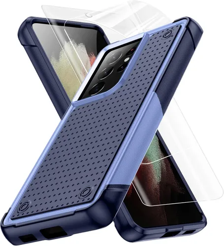 Vista 100 de Jeylly Funda para Samsung Galaxy S10 Plus S10+, ajuste delgado, doble capa, resistente, absorción de golpes, TPU con carcasa trasera de Negro