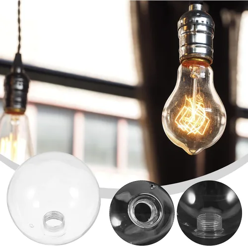 Vista 7 de jojofuny Pantalla de lámpara de globo de vidrio de 3.93 pulgadas de diámetro, cubierta de luz de repuesto transparente para accesorios de pared