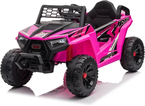 Vista 11 de TOBBI Camión de juguete eléctrico para niños de 12 V, UTV accionado para Verde fluorescente