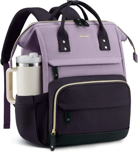 Vista 13 de LOVEVOOK Mochila para laptop para mujer, mochila de trabajo de 15.6 pulgadas con gran capacidad, bolsa de enfermera impermeable, mochila