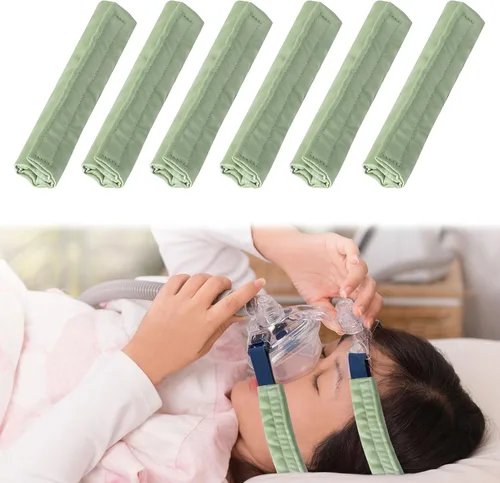 Vista 11 de Paquete de 6 fundas de correa CPAP de satén suaves, cojines de máscara CPAP, cojines de correa CPAP transpirables, protector de cabello CPAP