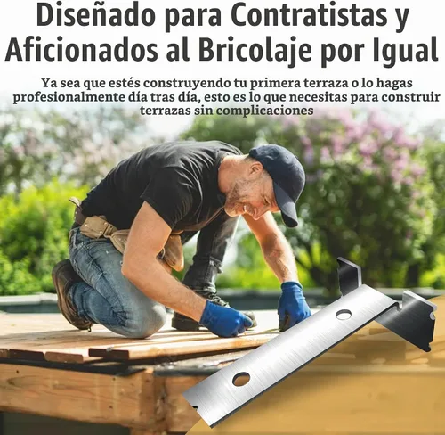 Vista 6 de Herramienta de separación y fijación de cubiertas de acero, paquete de 2 para uso con tablas de cubierta de 5-1/2 pulgadas, funciona para madera