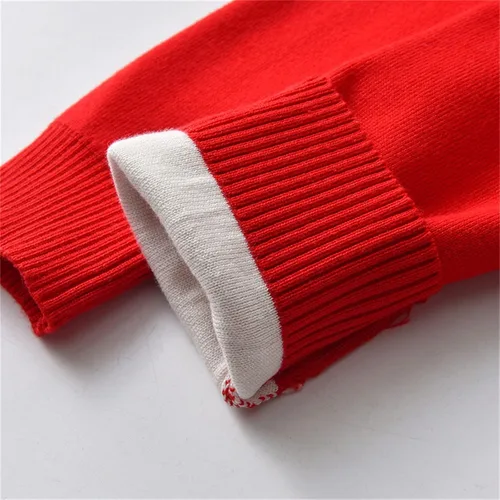Vista 5 de QIUYI Girls Boys Pullover Christmas Sweater Casual Knitted Long Baby Fall Winter Sweater for 1 to 5Y