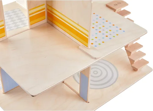 Vista 5 de HABA Little Friends Dollhouse Town Villa con 10 muebles