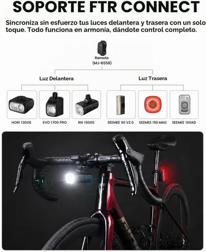 Vista 7 de Magicshine SEEMEE Magnetic Rear Bike Lights,USB-C Rechargeable FTR LightSync Control Technology, IPX6 Waterproof Safety Rear Bicycle Lights, Cyclist