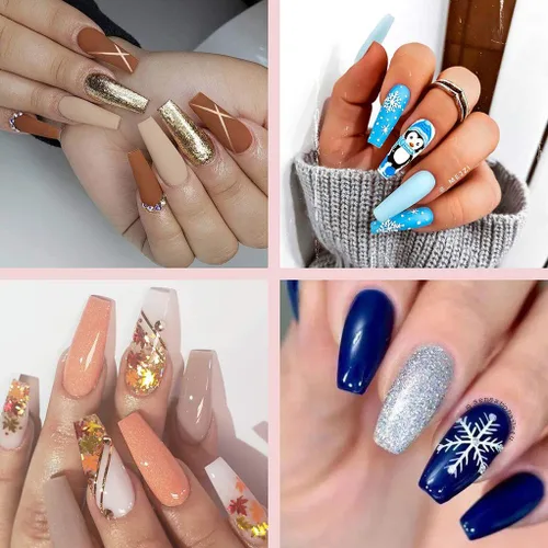 Vista 7 de Puntas de uñas postizas acrílicas de media cubierta, 500 puntas de uñas postizas con forma de uñas postizas, 10 tamaños con estuche para salones