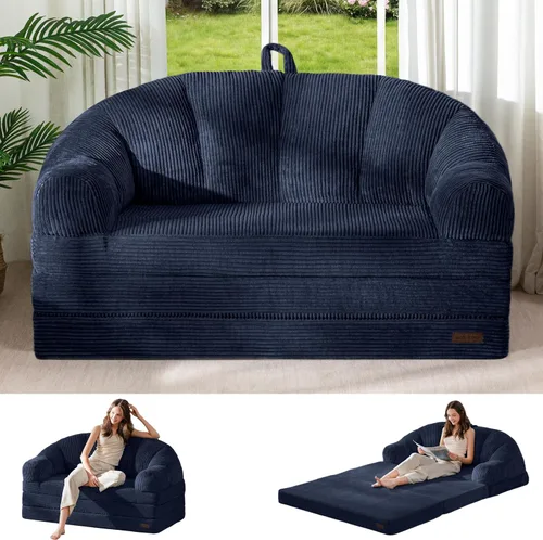 Vista 15 de MAXYOYO Sofá cama plegable con respaldo, sofá plegable sin hueso con asa