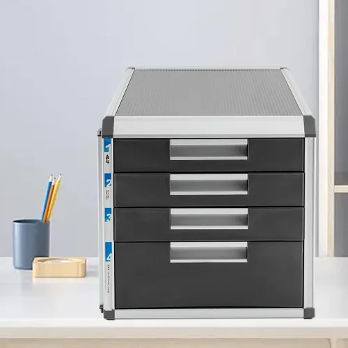 Vista 8 de Gdrasuya10 Caja de documentos ignífuga, organizador de cajones de escritorio para el hogar y la oficina, archivador rodante para colgar carpetas