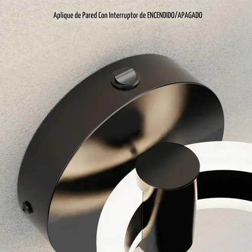 Vista 2 de Apliques de pared LED con interruptor de encendido/apagado, luminarias de pared giratorias cableadas de color negro mate, puerto de carga USB