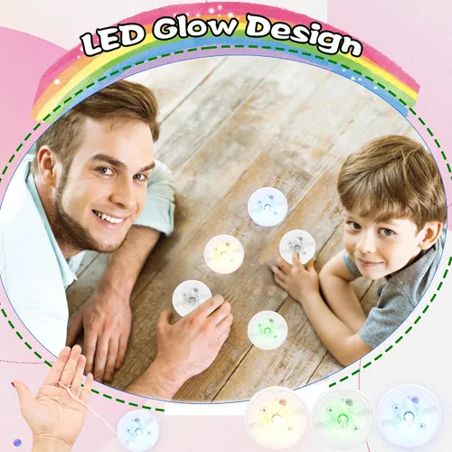 Vista 3 de 15 piezas de bola Yo Yo con luz LED transparente, bola sensible de plástico sensible para principiantes, cumpleaños, Navidad, relleno de calcetines