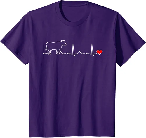 Vista 26 de Camiseta de paciente con corazón I Love My Cow Valve EKG Heartbeat Heart Pacient, Negro, S