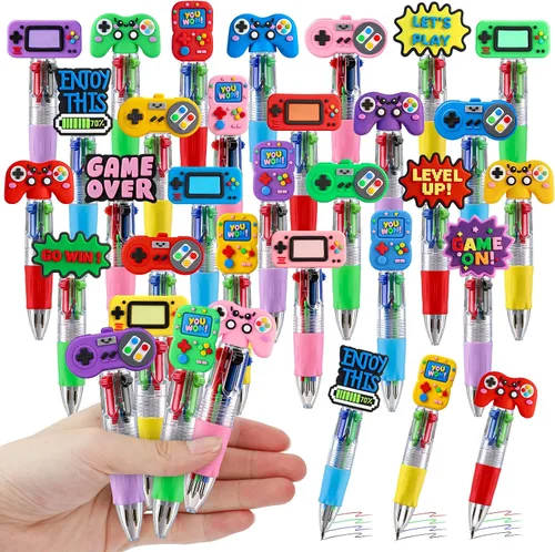 Vista 33 de CZWZ 8 piezas de bolígrafos de cuentas navideños, bolígrafos de plástico con cuentas y cuentas de silicona multicolor, bolígrafos navideños
