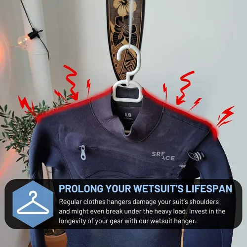 Vista 3 de Colgador de traje de neopreno Hang 11 - Mejora la duración de tu traje húmedo, secador rápido, colgadores de traje de neopreno plegables
