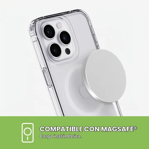 Vista 5 de tech21 Evo - Funda transparente para iPhone 15 Pro Max, compatible con MagSafe, funda de protección contra impactos, transparente
