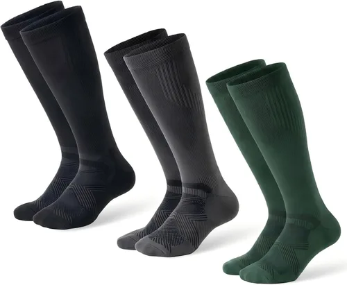 Vista 11 de Calcetines de compresión para mujeres y hombres, soporte de 15-20 A01-negro/gris/verde