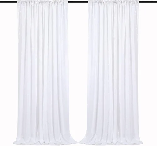 Vista 30 de B-COOL Cortinas de Fondo de Lentejuelas Azul Bebé 2 Piezas 2ftx8ft Fotografía para Fiestas Fondo Brillante Cortinas para Prom Bodas Baby Shower