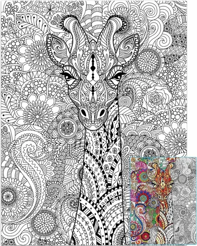Vista 9 de Pósteres Gigantes de Elefante para Colorear para Niños y Adultos, Póster de Elefante para Colorear de 39.37×51.96 Pulgadas, Pósteres de Mandalas