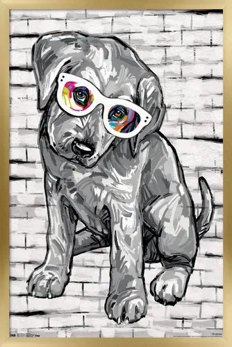 Vista 14 de Trends International PD Moreno - Póster de pared con gafas para perro, 14.725 x 22.375 pulgadas, versión enmarcada de madera de granero