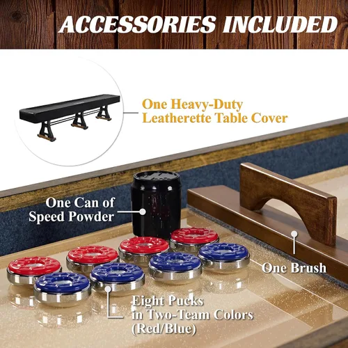 Vista 8 de Barrington 12 Ft. Shuffleboard Table, Solid Wood, Storage Cabinets