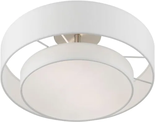 Vista 7 de Livex Iluminación, 47153-91, Meridian, Semi-Flush, Níquel Cepillado