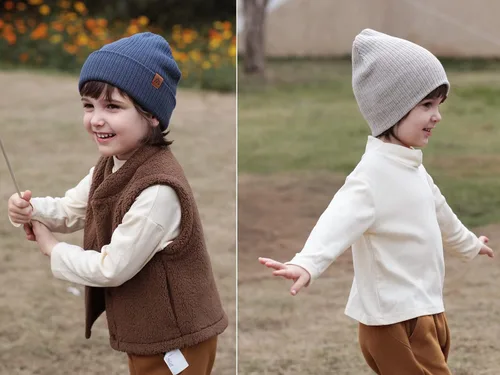 Vista 2 de Moon Kitty 2 piezas Gorro de bebé suave Gorro de bebé cálido de punto Gorro de invierno para bebé para niños