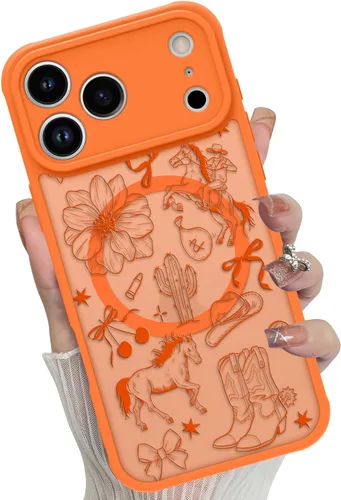 Vista 76 de Funda magnética para iPhone 17 Pro [compatible con MagSafe], bonita funda de moda con estampado de leopardo negro, translúcida, mate, parte trasera