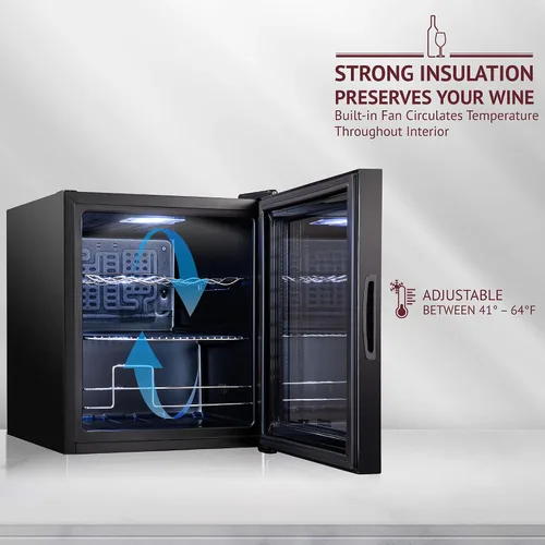 Vista 5 de Schmecke - Refrigerador de vino con compresor de 12 botellas con cerradura Gran bodega independiente Refrigerador de vino digital 41f-64f