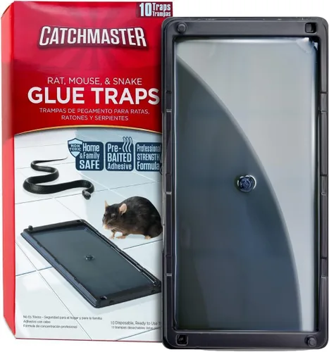 Vista 12 de Catchmaster Trampas de pegamento para ratas y ratones con masilla adhesiva, 2 unidades, tablero de pegamento grande a granel, trampas para ratas