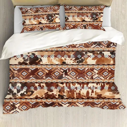 Vista 23 de ZFRXIGN Southwester - Juego de ropa de cama para mujeres y hombres, funda de edredón de estilo indio nativo americano, tamaño individual, 1 funda