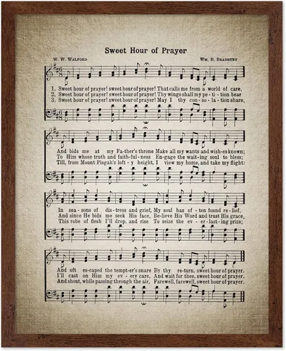 Vista 37 de Poster Master Póster de partitura de música vintage, impresión de himno retro, regalo para músico, amigo, "How Great Thou Art, himno, verso
