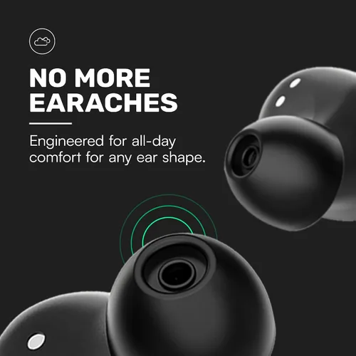 Vista 6 de Raycon Everyday - Auriculares inalámbricos Bluetooth con micrófono, cancelación activa de ruido, sudor y resistente al agua, auriculares Negro
