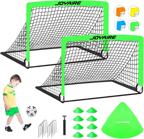 Vista 10 de Portería de fútbol para niños de nivel profesional en el patio trasero, red de fútbol de poliéster de 5 capas resistente a desgarros y postes de 10