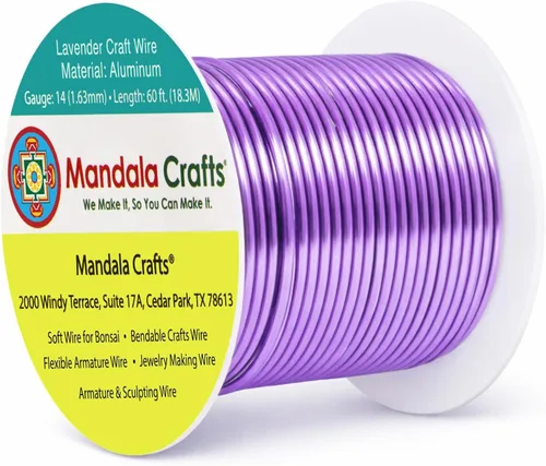 Vista 40 de Mandala Crafts - Alambre de aluminio anodizado de calibre 22 para hacer joyas - 137.2 m de alambre flexible surtido y coloreado - Doble para bonsái