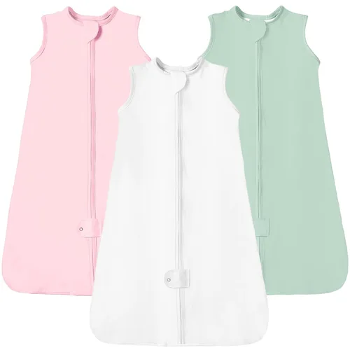 Vista 13 de TotAha - Saco de dormir para bebé de 0 a 3 meses, paquete de 3 unidades, ligero, súper suave y seguro, manta vestible para bebé, bolsa de dormir