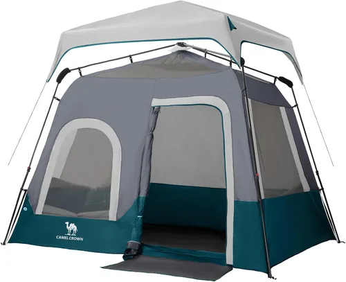 Vista 15 de CAMEL CROWN 4/6 Person Instant Cabin Tent, Pop Up Windproof Tents for Camping, 60-Second Setup Family Tent with Carry Bag for Outdoor Hiking Azul