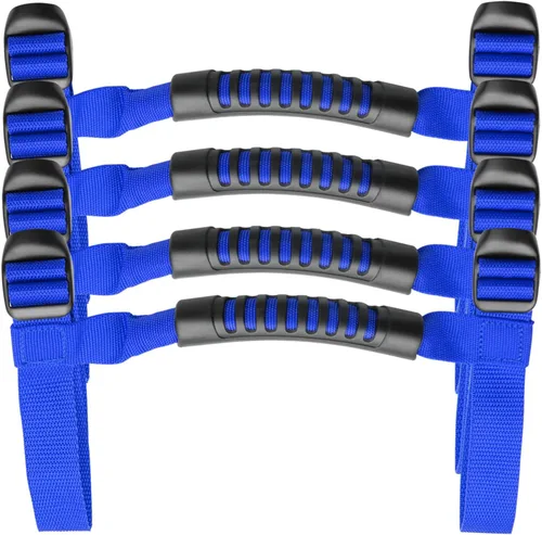 Vista 14 de Bentolin 4 x Asas de Agarre de Barra Antivuelco Compatibles para Jeep Wrangler YJ TJ JK JKU JL Sports Sahara Freedom Rubicon X & Unlimited X Negro