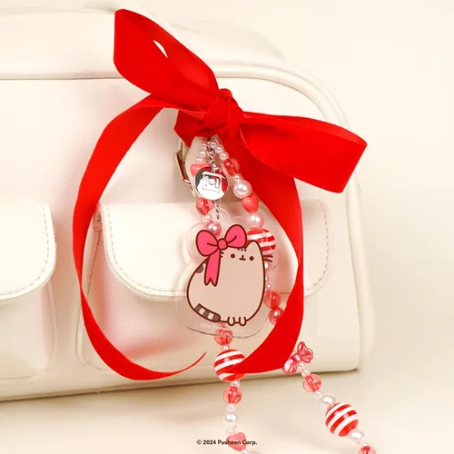 Vista 4 de Pusheen - Funda compatible con AirPods 3 [Pusheen & Stormy] + dije de teléfono Pusheen [Navidad]